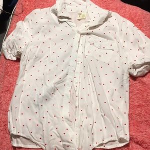 polka dot white shirt